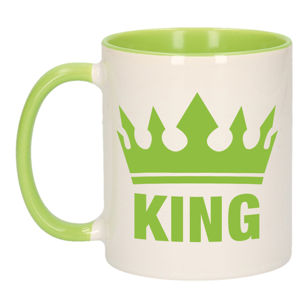 Cadeau King mok/ beker groen wit 300 ml -