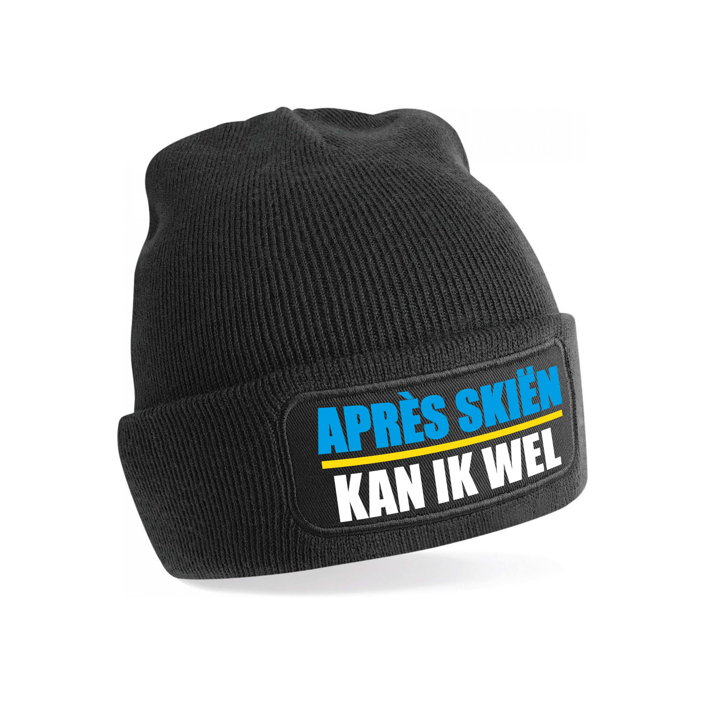 Wintersport muts - Apres Skien - zwart - one size - unisex - Apres ski beanie One size -