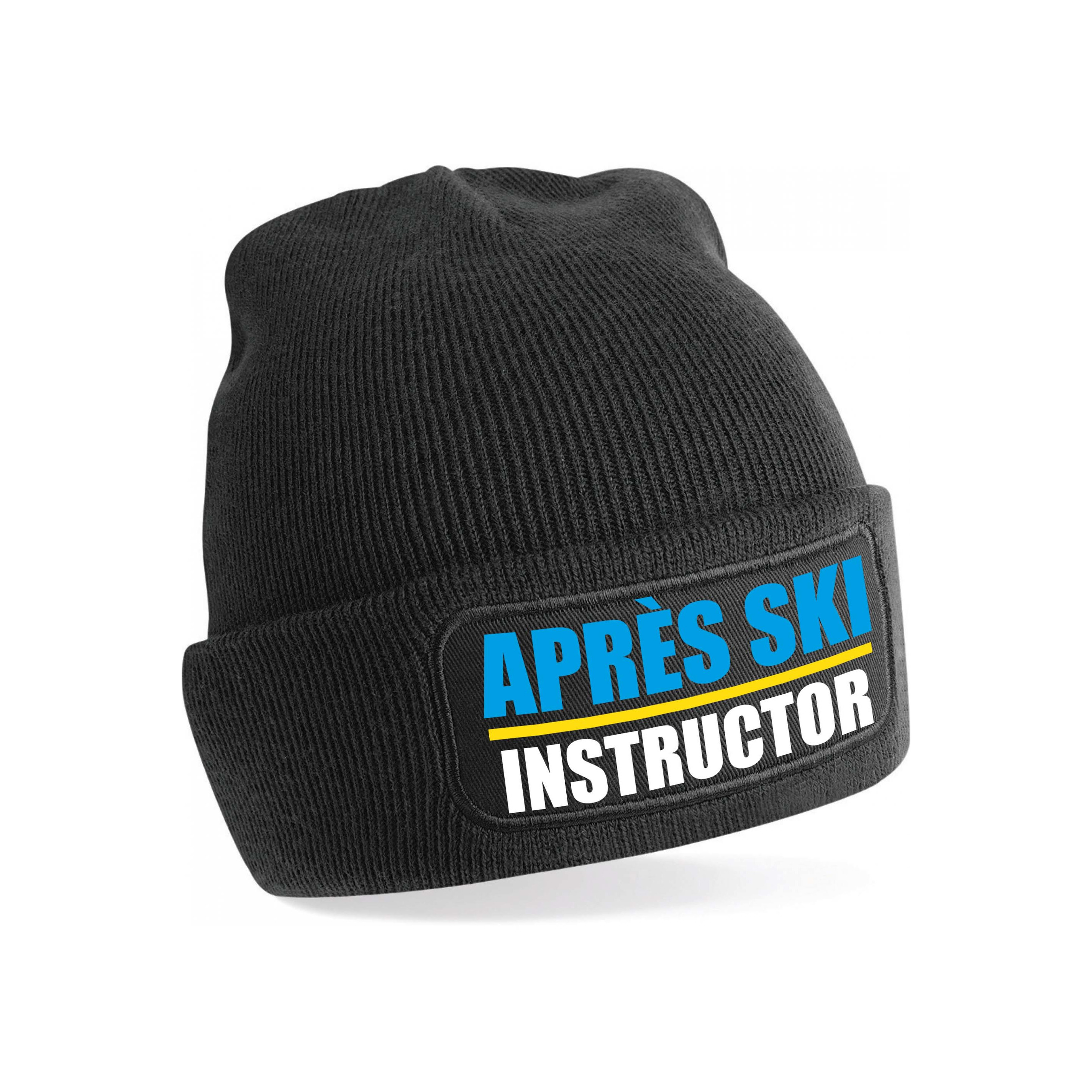 Wintersport muts - Apres Ski instructor - zwart - one size - unisex - Apres ski beanie One size -