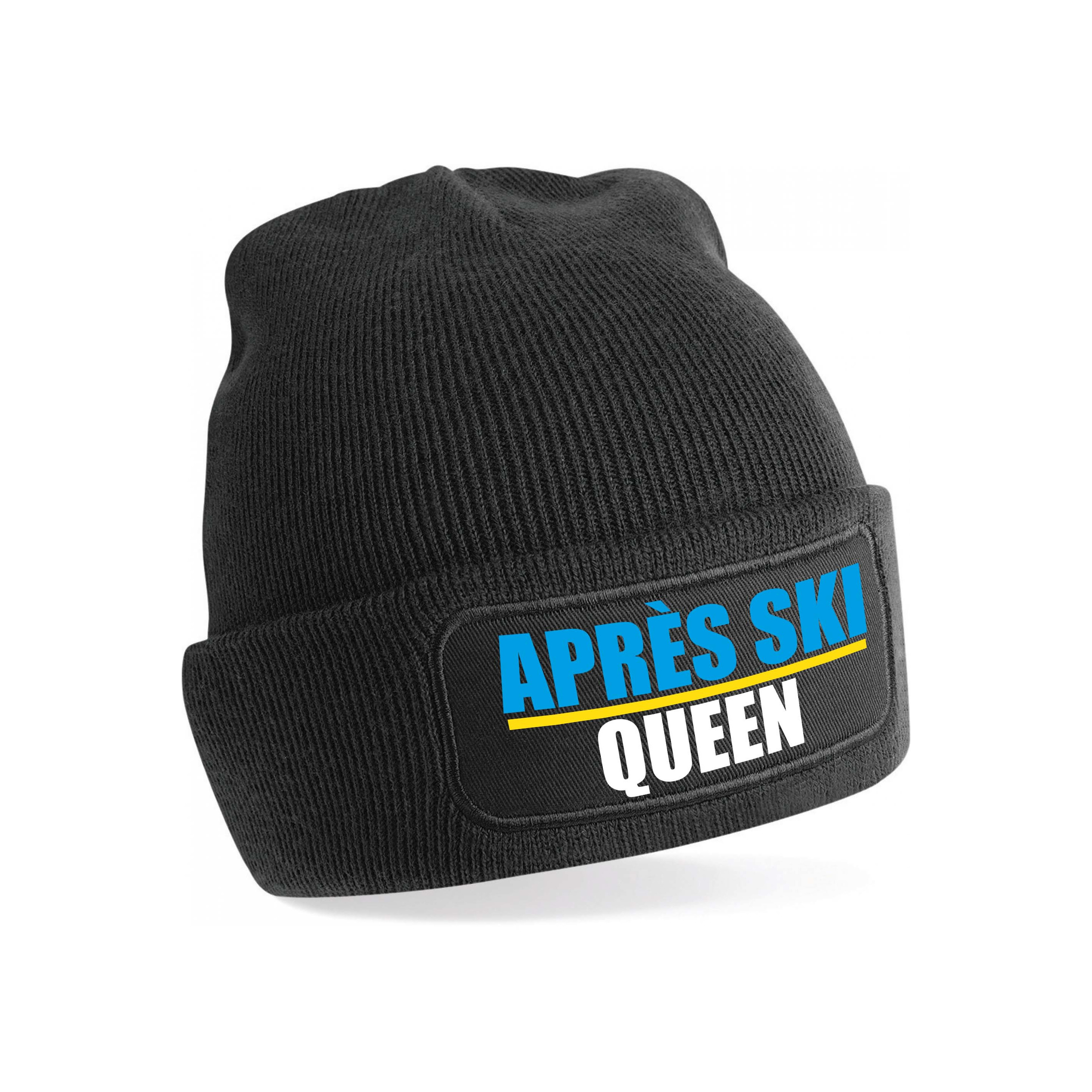 Wintersport muts - Apres Ski queen - zwart - one size - unisex - Apres ski beanie One size -
