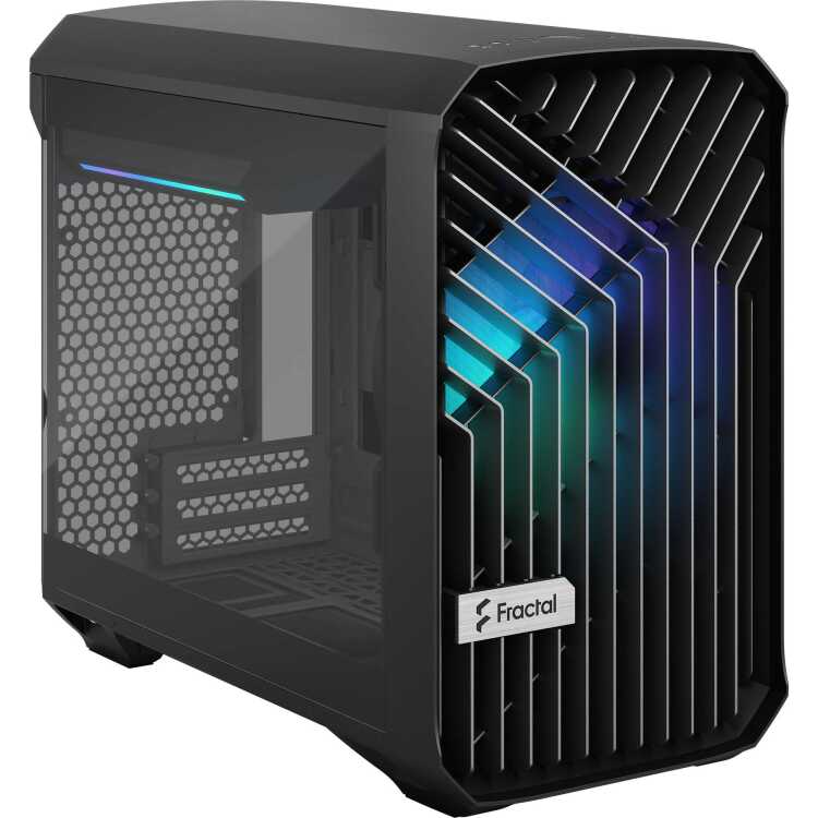Fractal Design Torrent Nano RGB Black TG Light Tint tower behuizing Window-kit, RGB led
