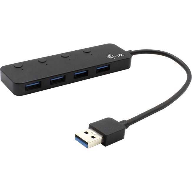 i-tec USB 3.0 Metal HUB 4 Port met individuele aan/uit schakelaars usb-switcher