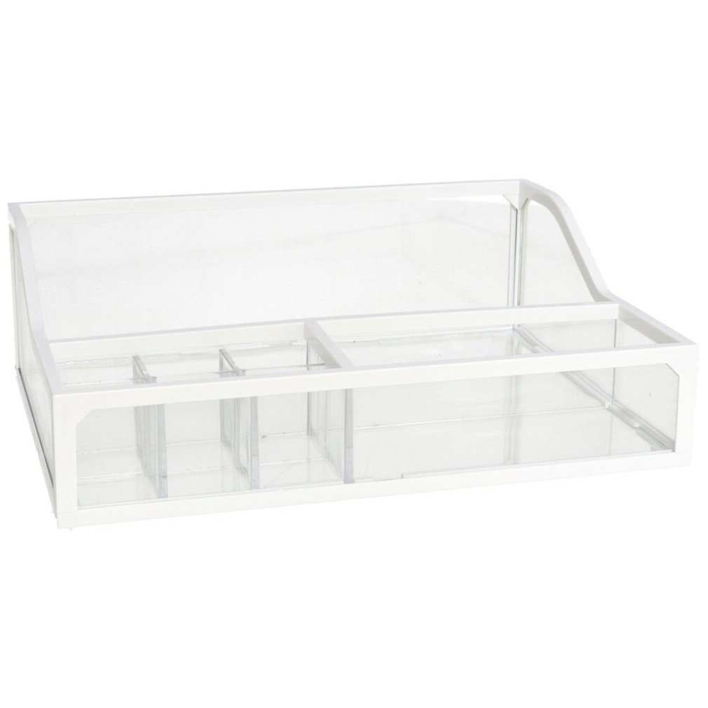 Make-up organizer/opberger 5-vaks 26 x 19 cm van glas -