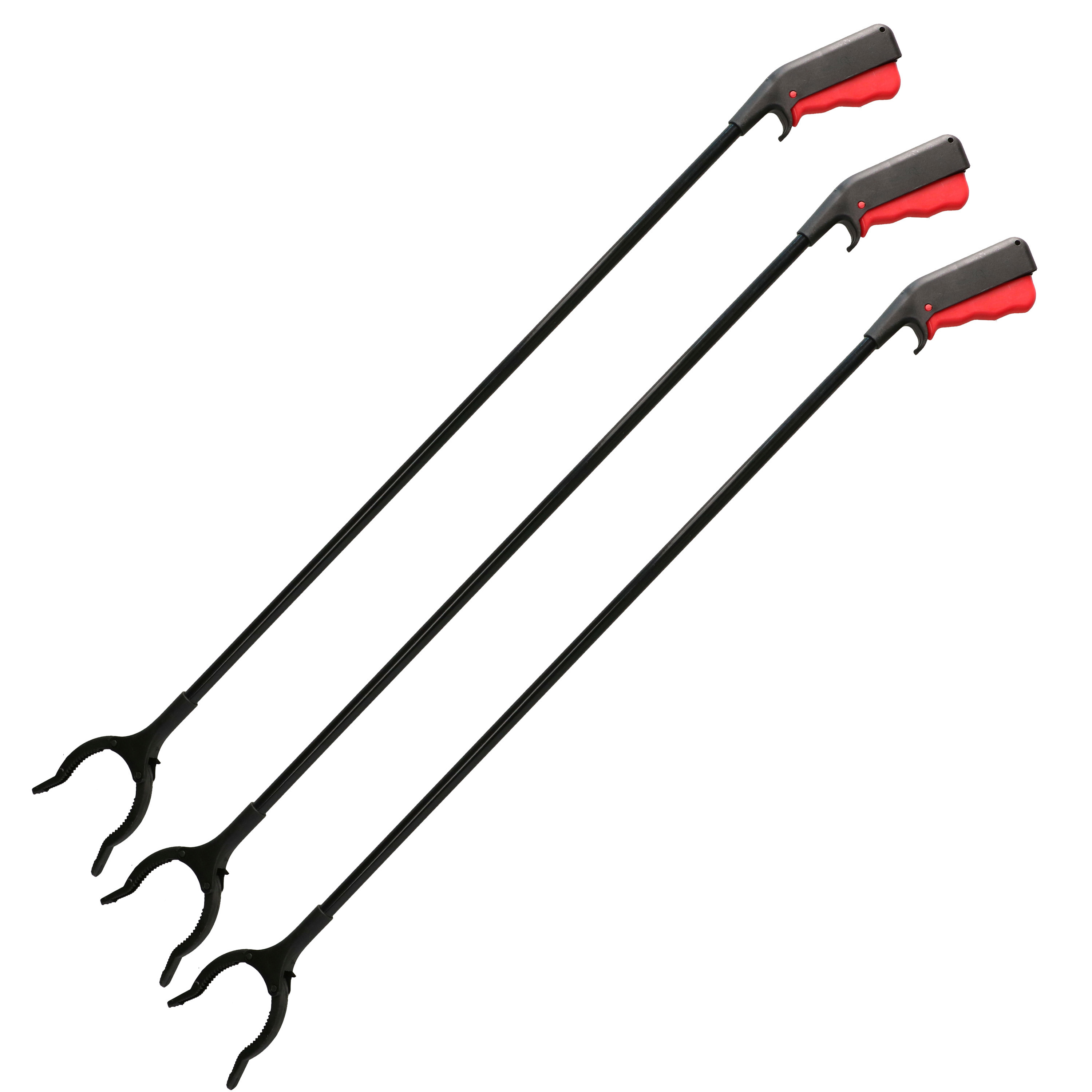 Pakket van 3x stuks zwarte kunststof afvalgrijpers/grijparmen 82,5 cm -