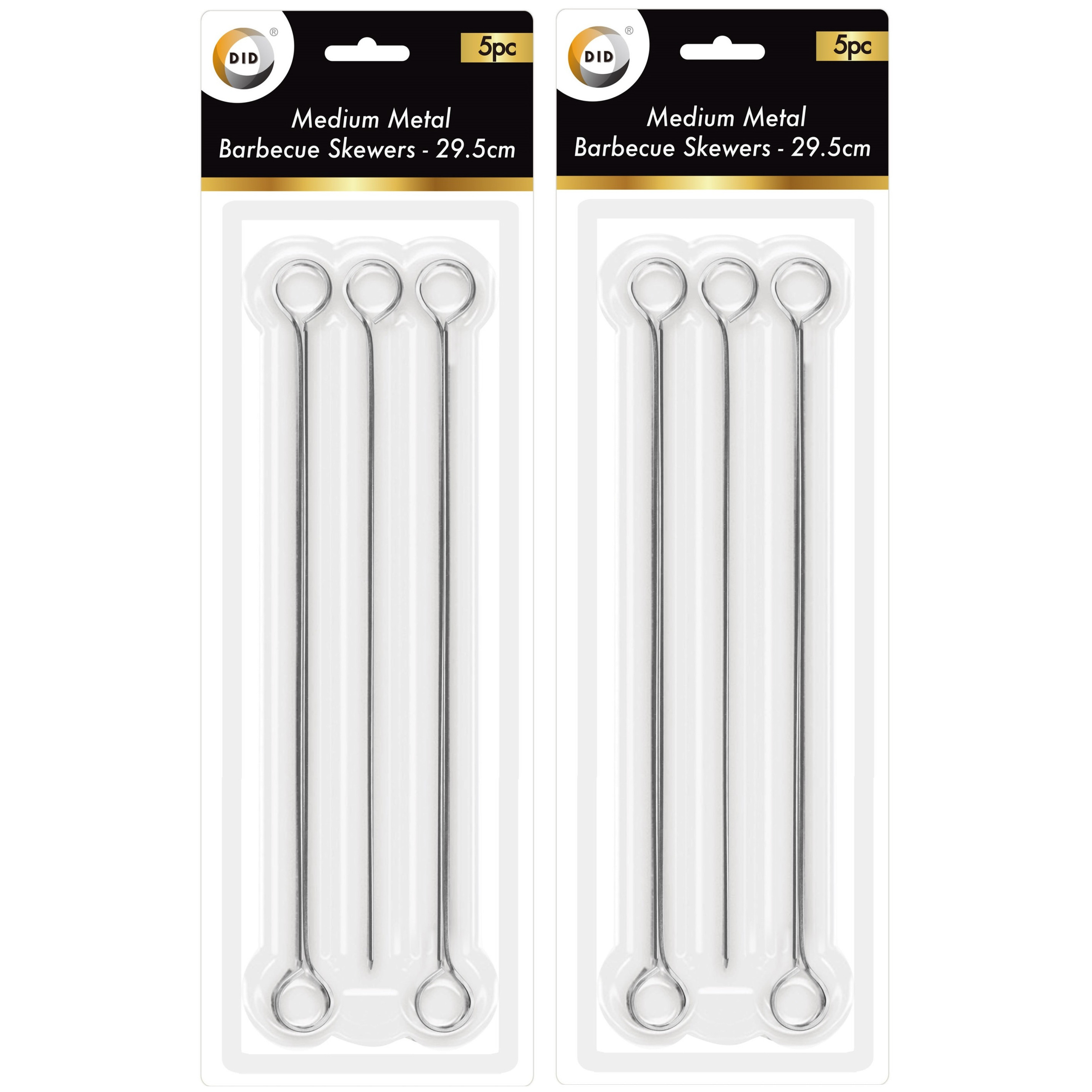10x Barbecue spiezen/vleespennen van metaal 29,5 cm -