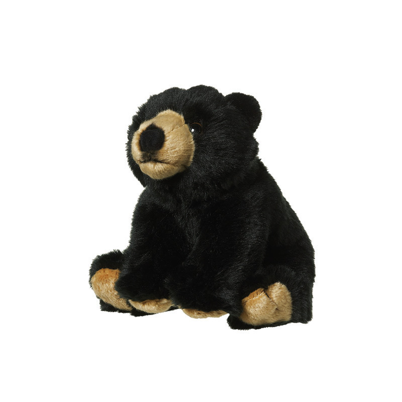 Pluche zwarte beer knuffel van 18 cm -