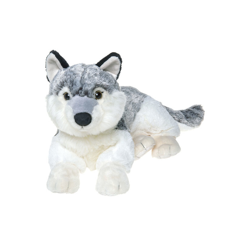 Nature Planet pluche grijze Wolf knuffel - 48 cm - Dieren speelgoed knuffels cadeau - Wolven -