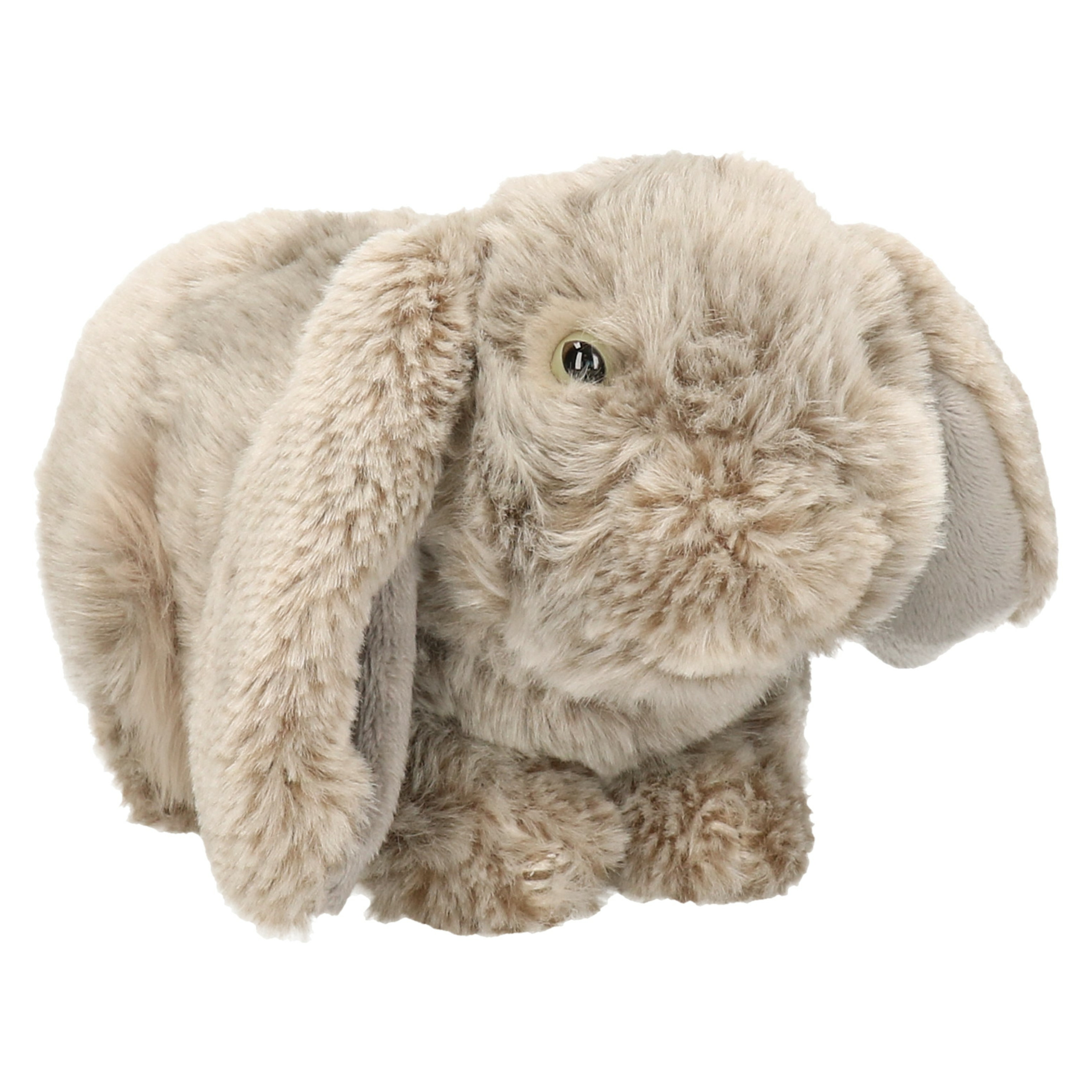 Pluche hangoor konijn grijs knuffel van 21 cm -