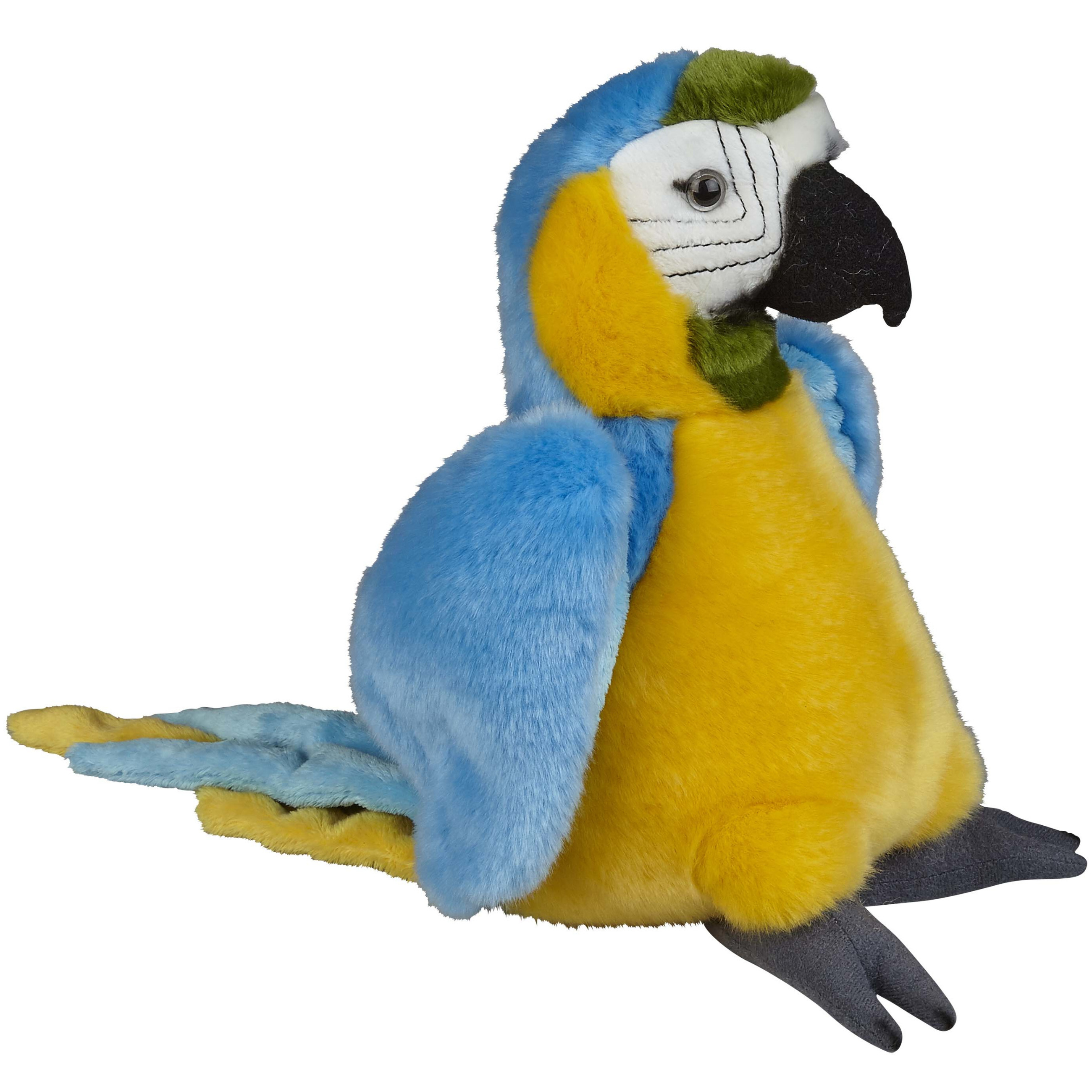 Pluche knuffel dieren blauwe Macaw papegaai vogel van 28 cm -