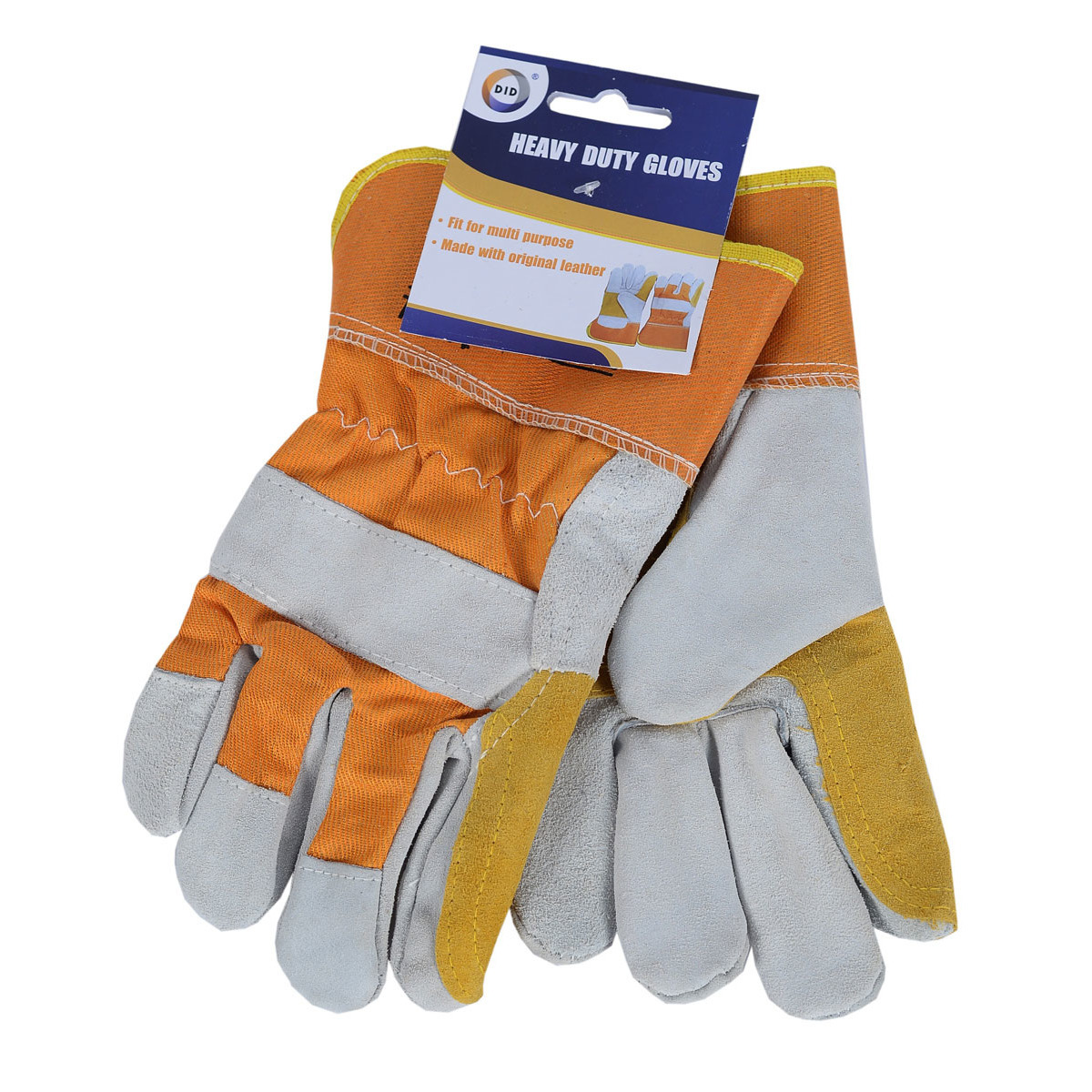 DID Werkhandschoenen - oranje met zwart - leer - one size One size -