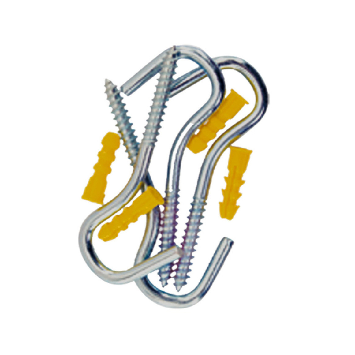 4x Stalen schroefhaken / ophanghaken 10 cm met plug 8 mm -
