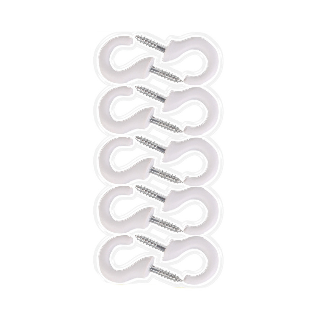 10x Schroefhaken / ophanghaken wit 4 cm -