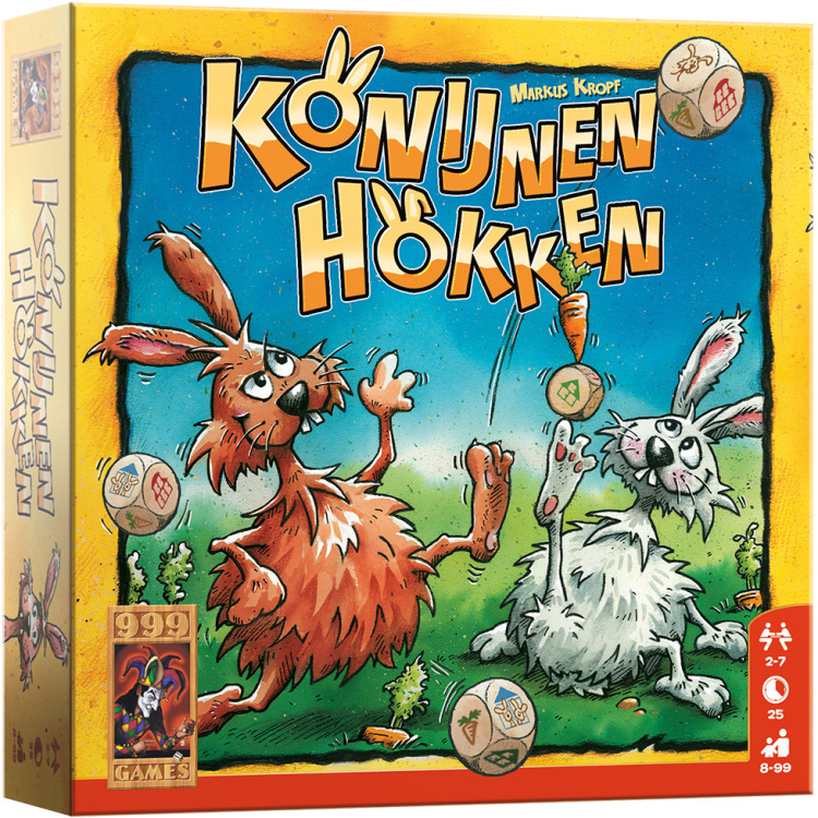 999 Games Konijnenhokken dobbelspel Nederlands, 2 - 7 spelers, 25 minuten, Vanaf 8 jaar