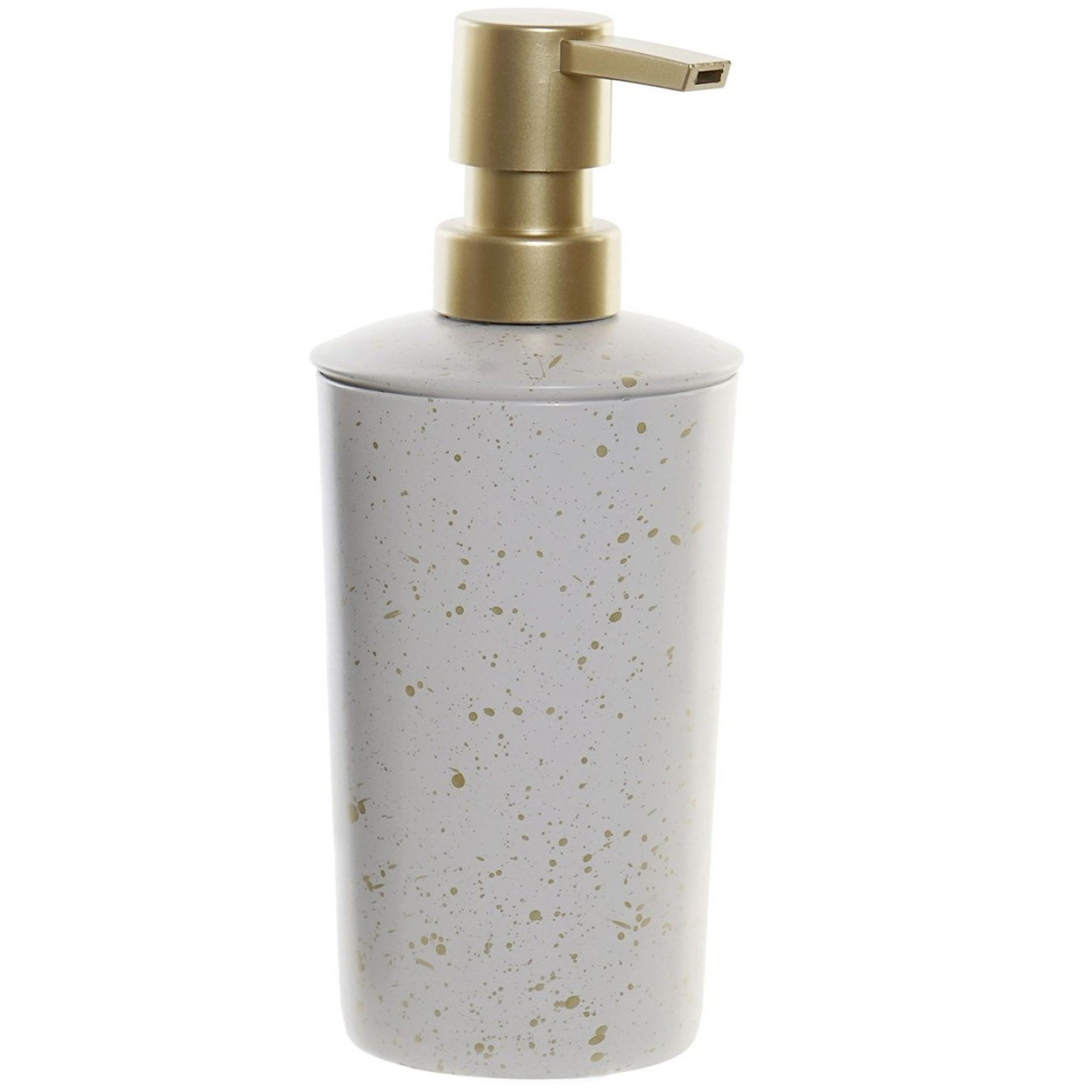 Zeeppompje/zeepdispenser wit van metaal 350 ml -