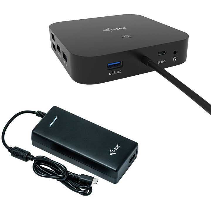 i-tec USB-C Dual Display Docking Station + Power Delivery 100 W dockingstation Incl. Universal Charger 112 W