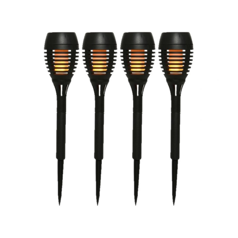 16x stuks Solar licht tuinfakkels/tuinlampen met vlam effect op zonne-energie 27 cm -