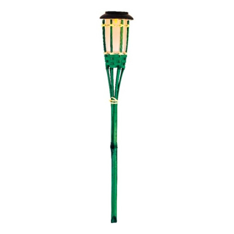 1x Groene buiten/tuin LED fakkel Bodi solar verlichting 54 cm vlam -