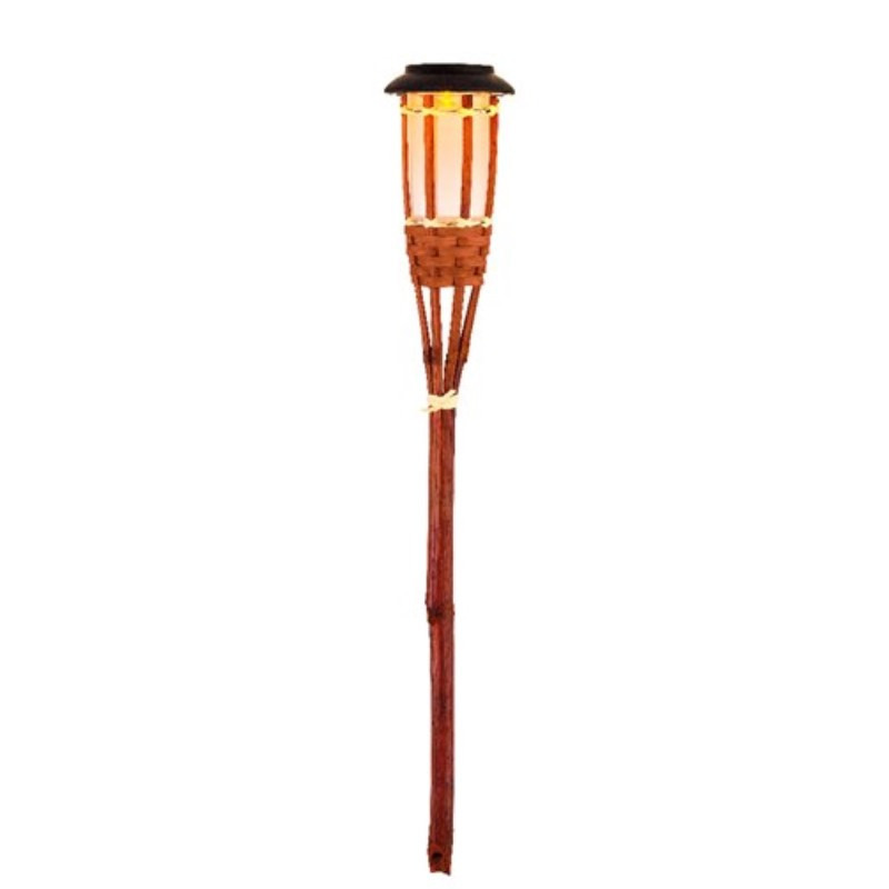 1x Oranje buiten/tuin Led fakkel Bodi solar verlichting 54 cm vlam -