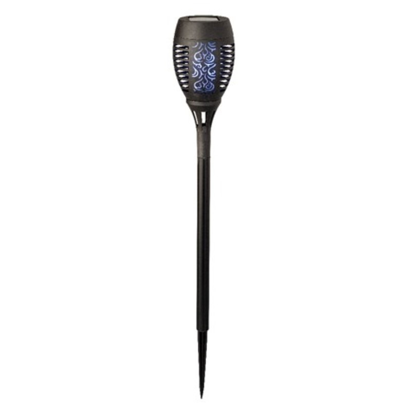 Solar tuinfakkel zwart met gekleurd vlameffect 49 cm -
