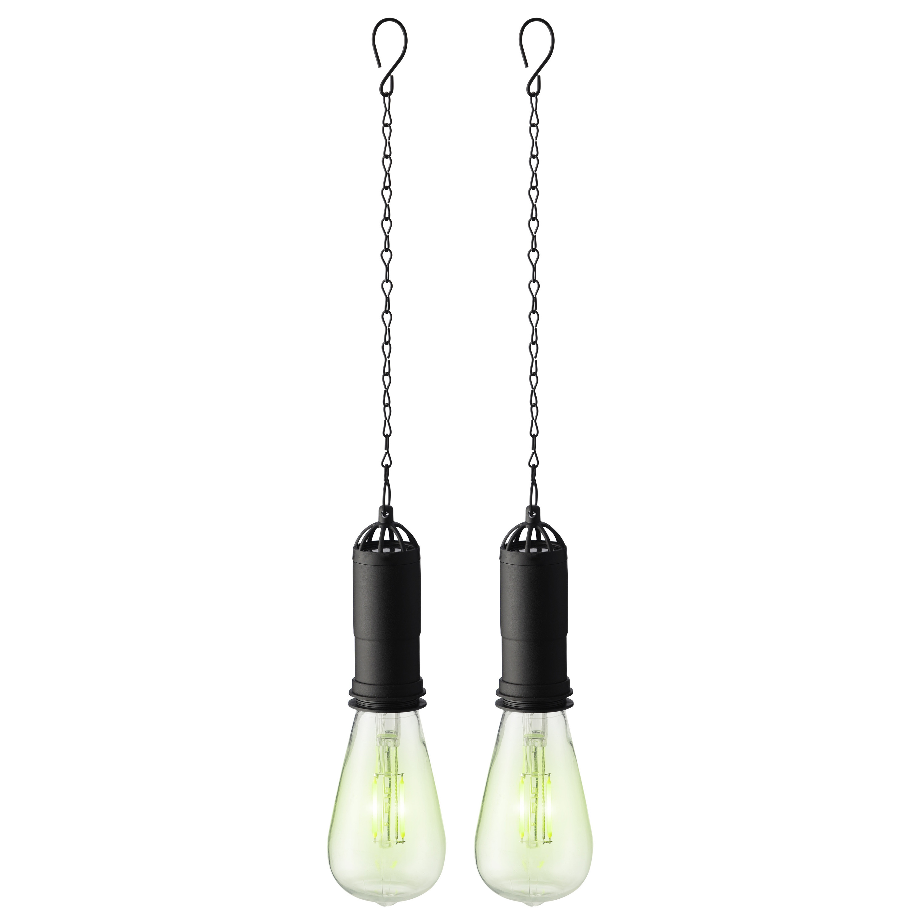 2x stuks groene solar tuinverlichting hanglampen kunststof 20 cm -