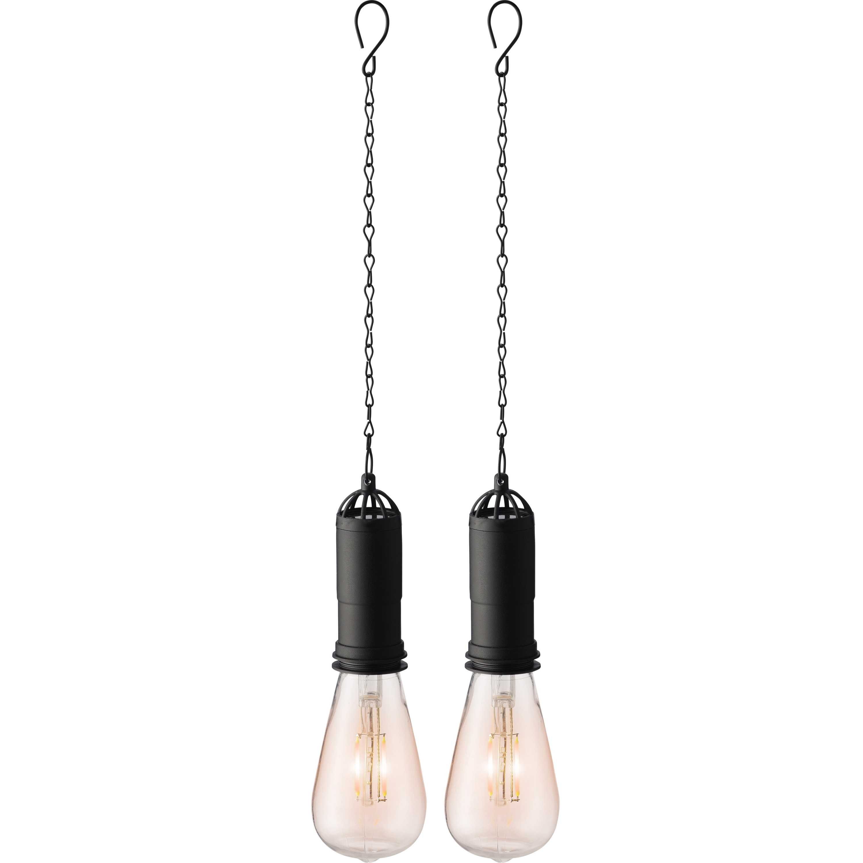 2x stuks oranje solar tuinverlichting hanglampen kunststof 20 cm -