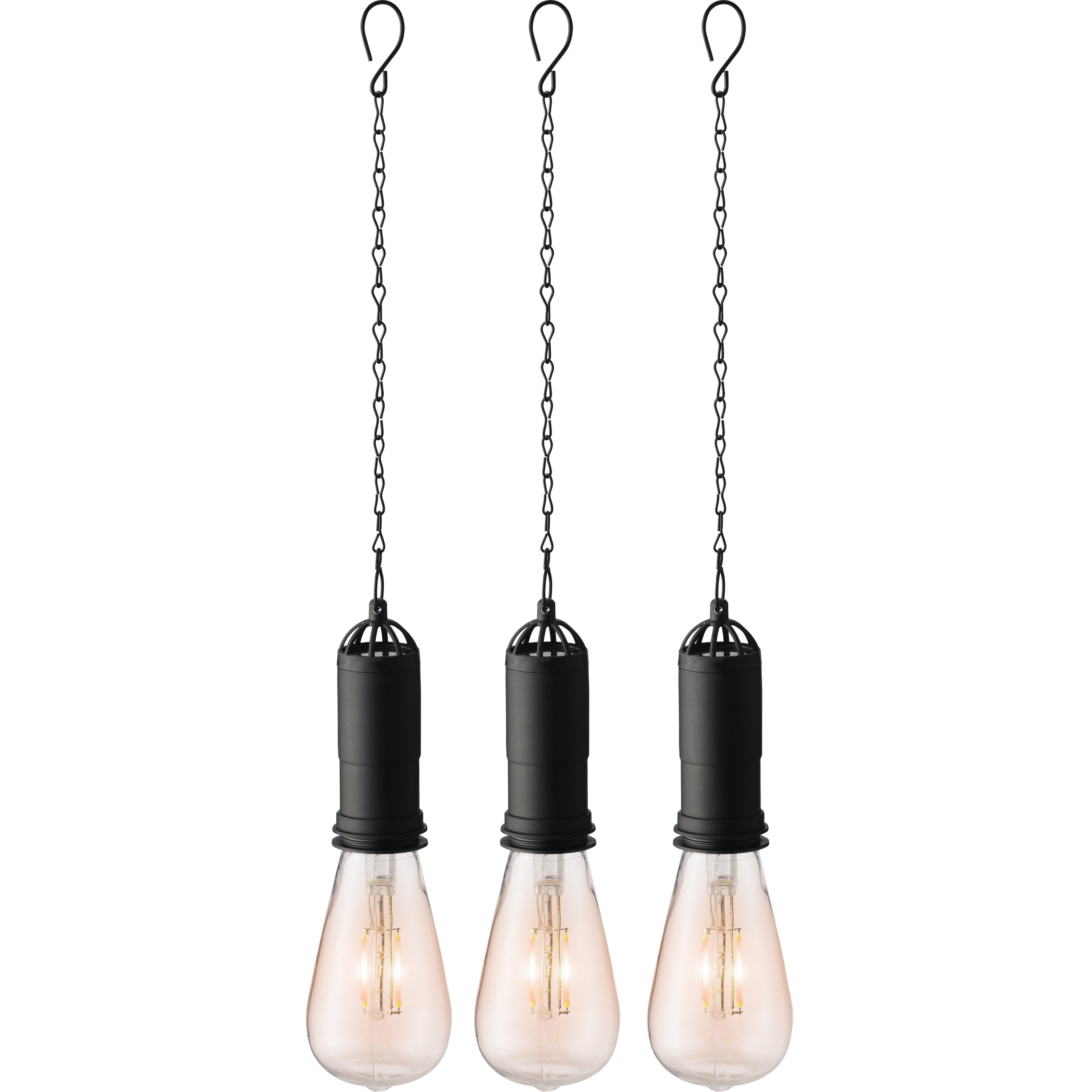 3x stuks oranje solar tuinverlichting hanglampen kunststof 20 cm -