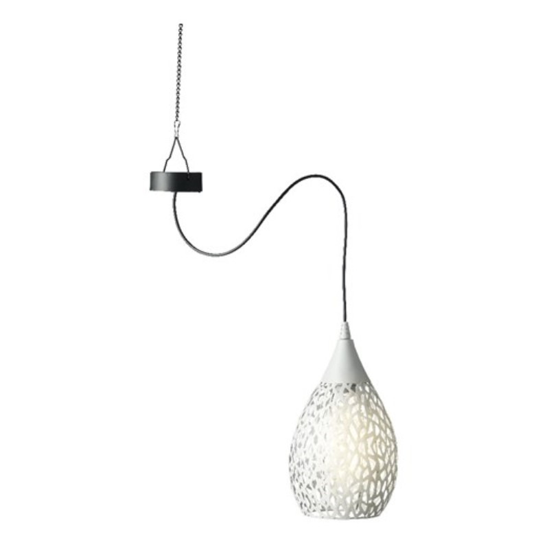 Hanglamp solar - wit - ijzer - 21 cm - tuinverlichting -
