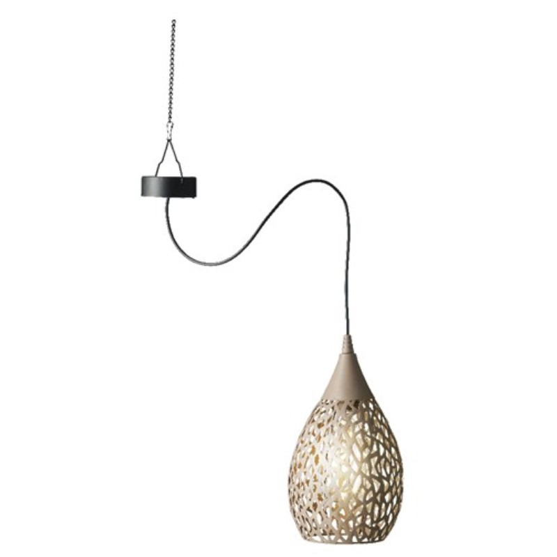 Hanglamp solar - taupe - ijzer - 21 cm - tuinverlichting -