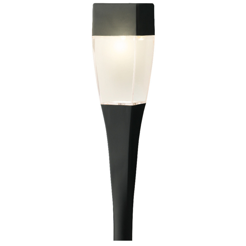 Solar tuinlamp/prikspot zwart op zonne-energie 26 cm -