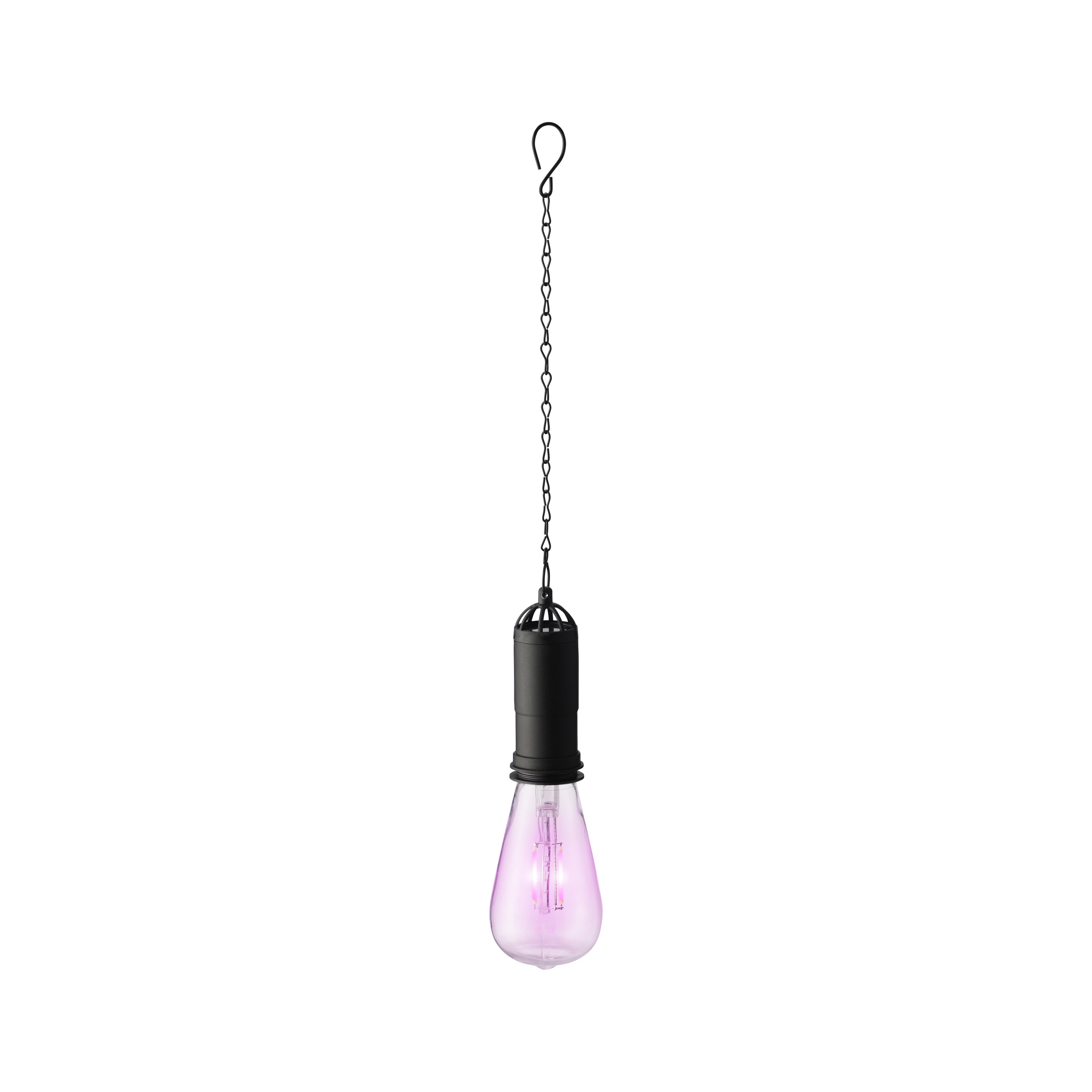 Roze solar tuinverlichting hanglamp kunststof 20 cm -