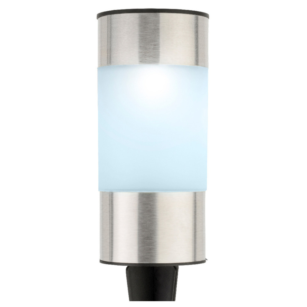 Solar tuinlamp/prikspot cilinder op zonne-energie 14 cm -