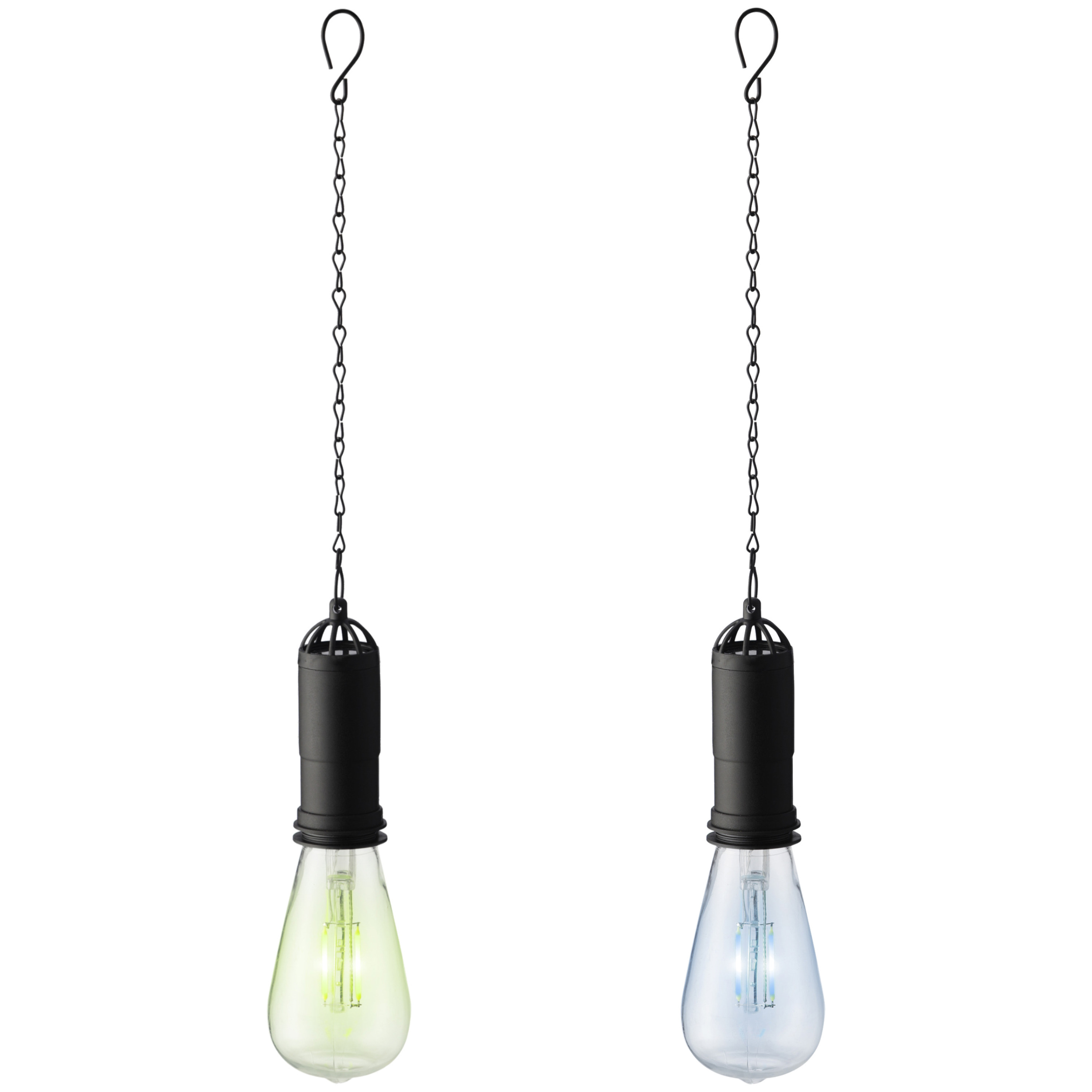 Set van 2x stuks groene en blauwe solar tuinverlichting hanglampen kunststof 20 cm -