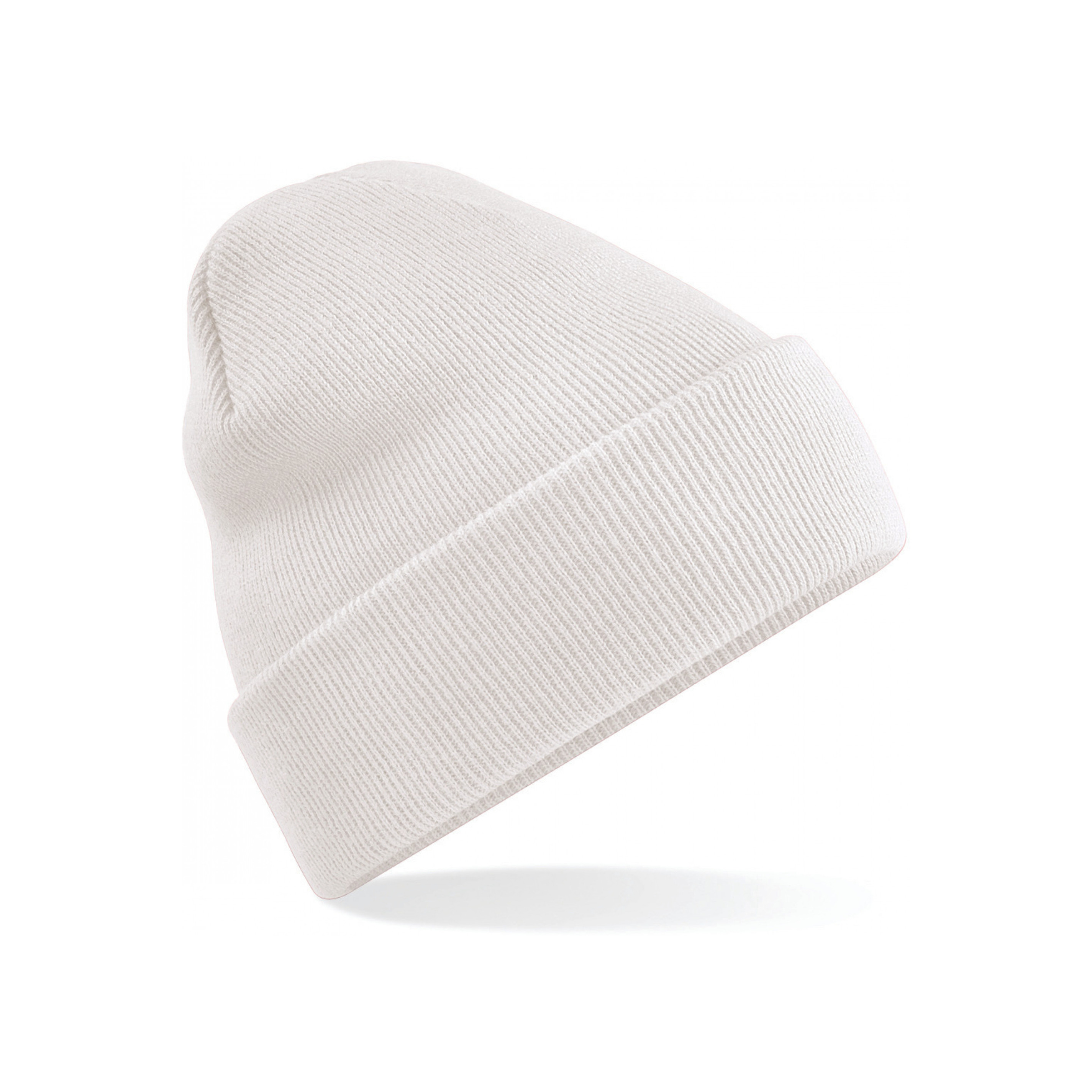 Dames/heren beanie wintermuts - 100% soft Acryl - beige - Super soft - Brede omslag band One size -