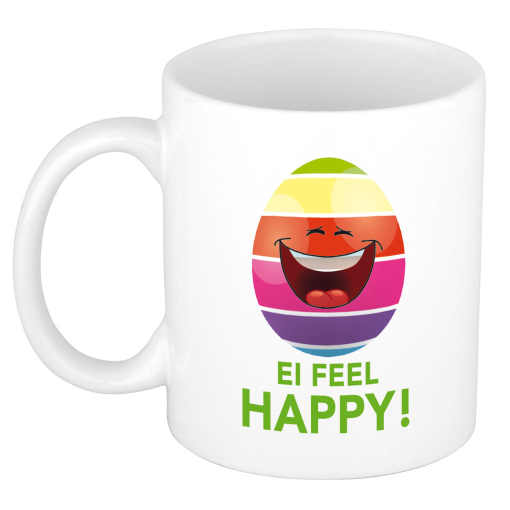 Ei feel happy mok/ beker - Pasen mokken -