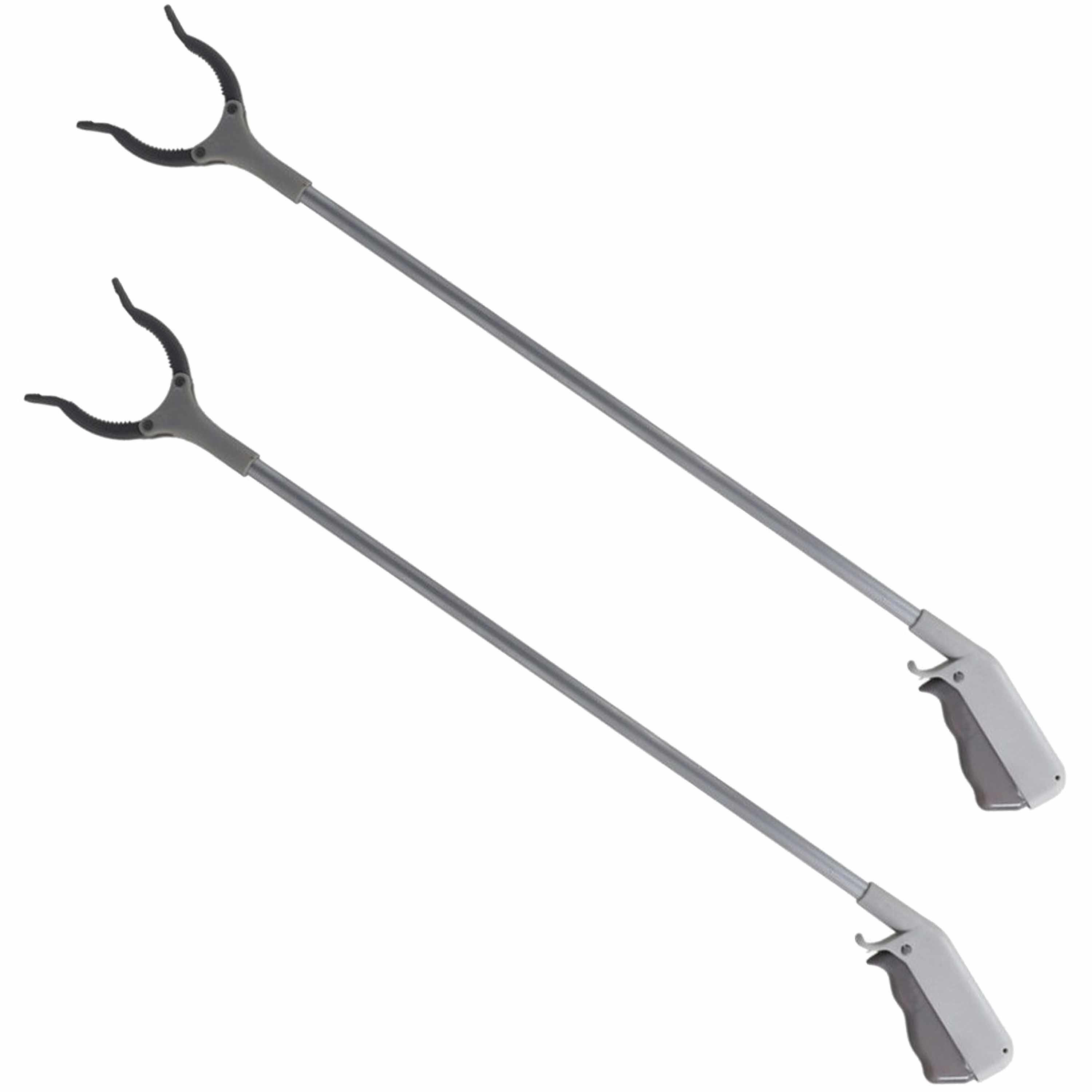 2x Stuks zwerfvuilgrijper/afvalgrijper grijs 67 cm van kunststof -