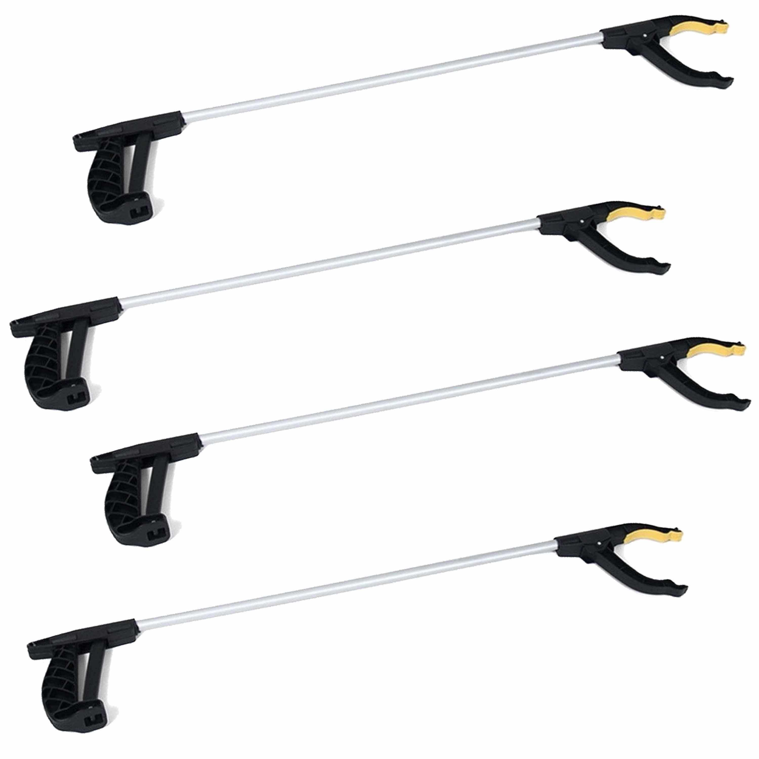 4x Stuks zwerfvuilgrijper/afvalgrijper zwart 76 cm van kunststof -
