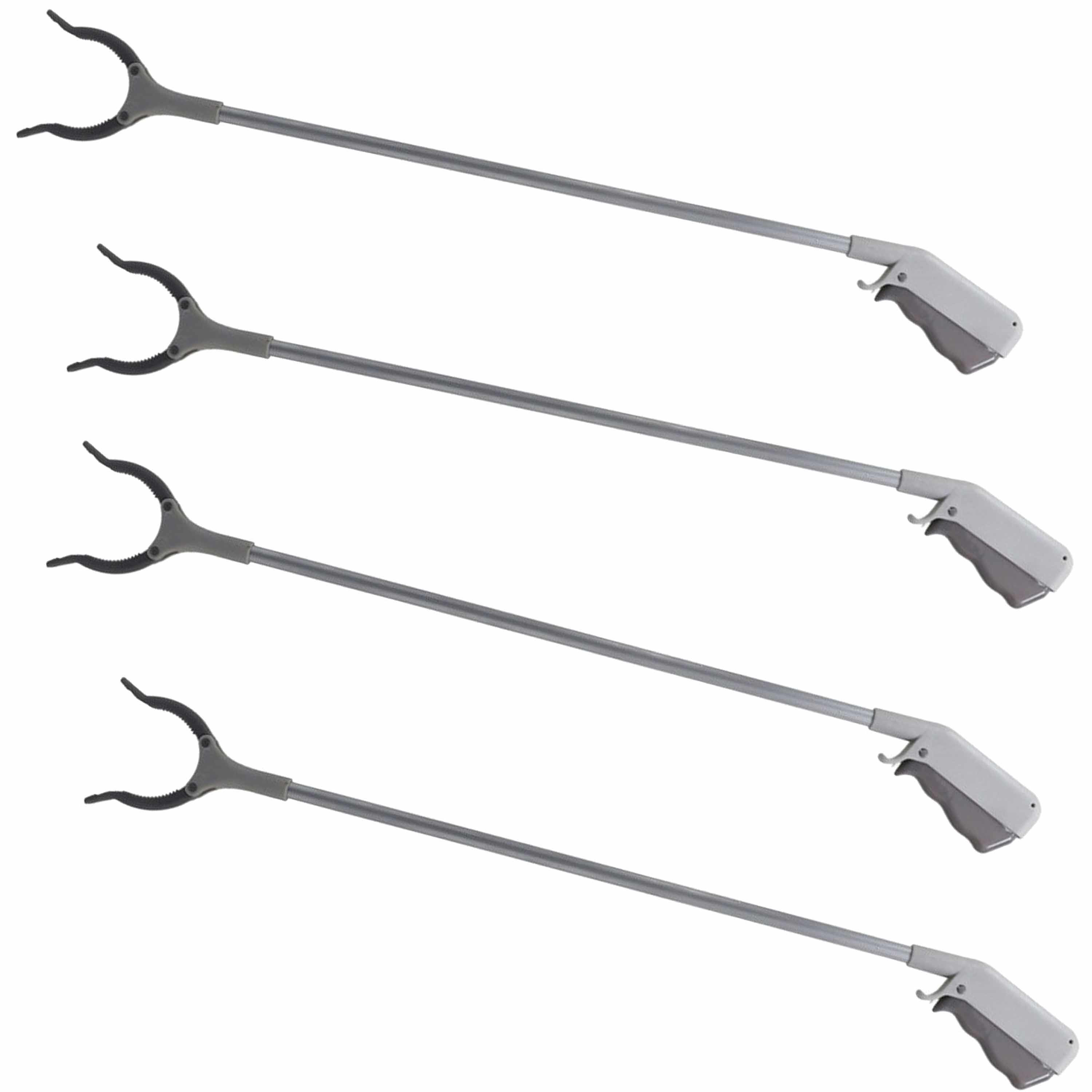 8x Stuks zwerfvuilgrijper/afvalgrijper grijs 67 cm van kunststof -