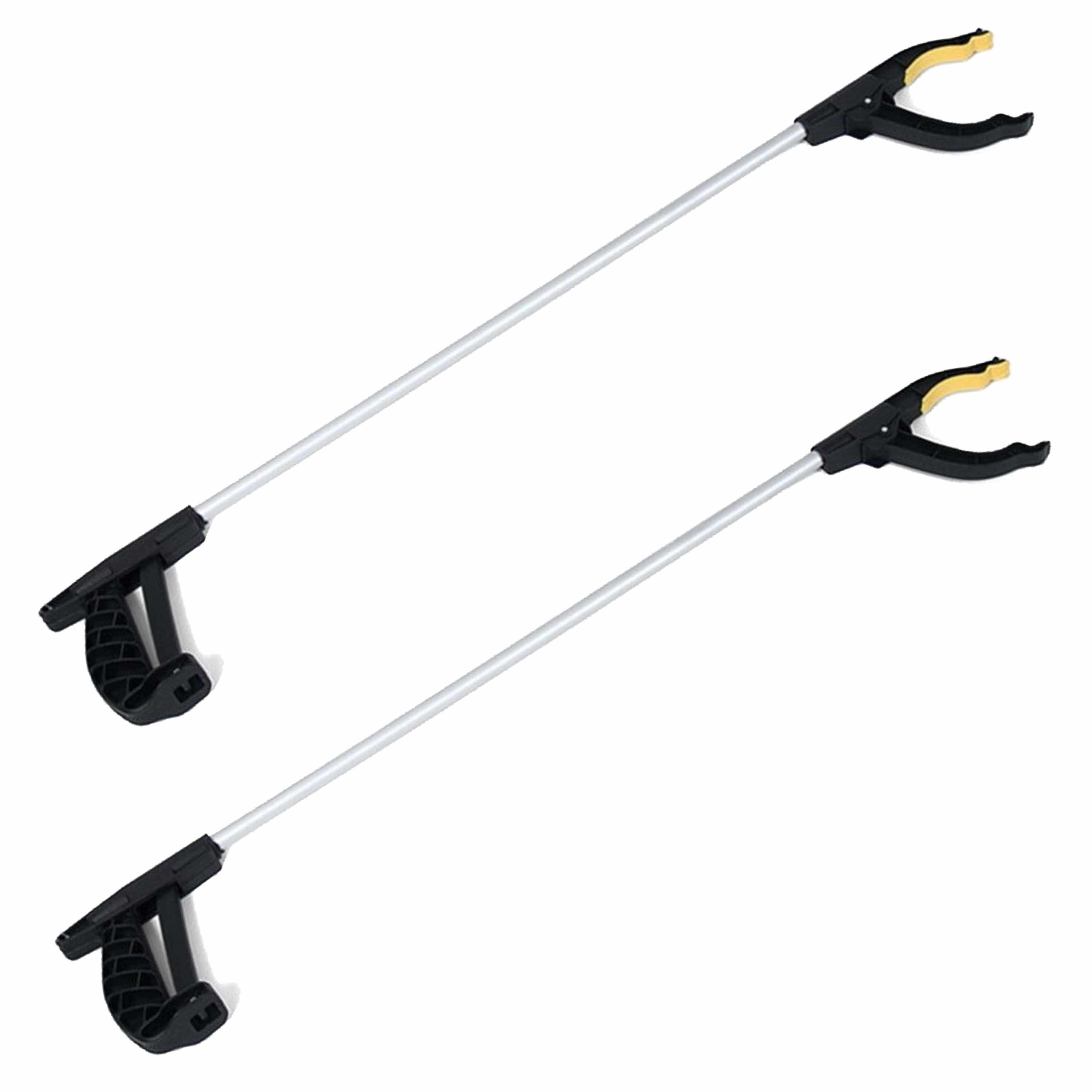 2x Stuks zwerfvuilgrijper/afvalgrijper zwart 76 cm van kunststof -