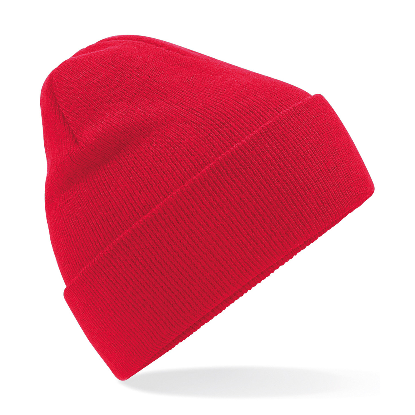 Heren/Dames Beanie Wintermuts rood 100% gerecycled ribbed polyester One size -