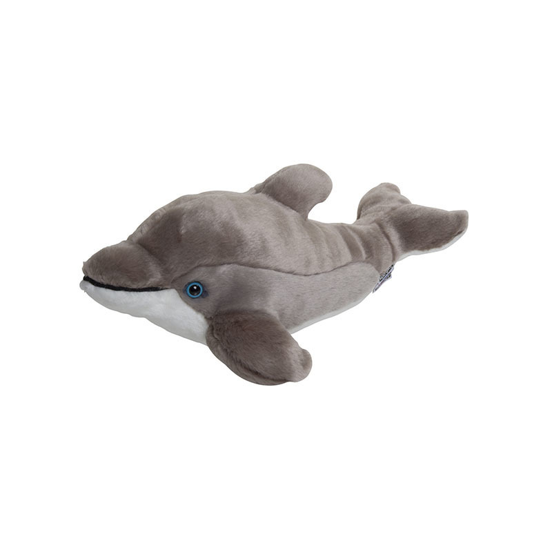 Nature Planet Pluche Dolfijn knuffel - 40 cm - Dieren speelgoed knuffels - grijs - Dolfijnen -