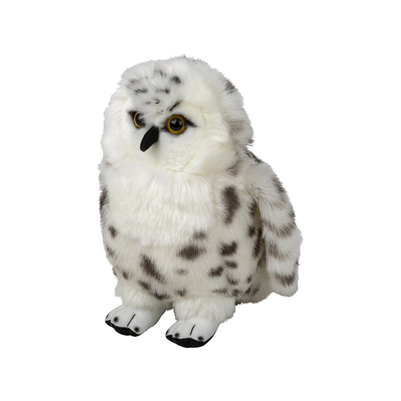 Nature Planet pluche knuffel - sneeuwuil - 18 cm - dieren knuffels - vogels - uilen -
