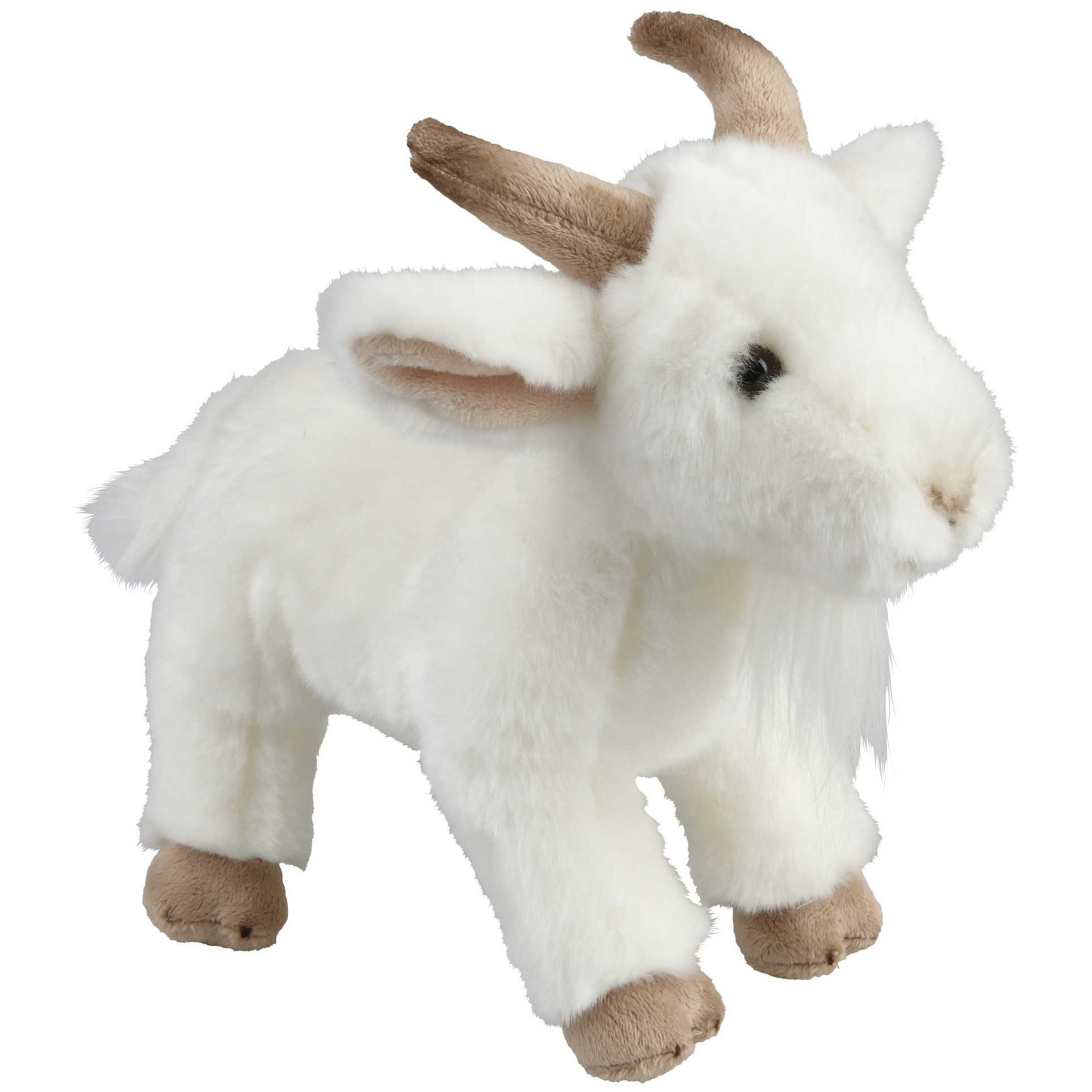 Pluche knuffel dier Geit - 28 cm - wit - Speelgoed geiten knuffels - Leuk als cadeau -