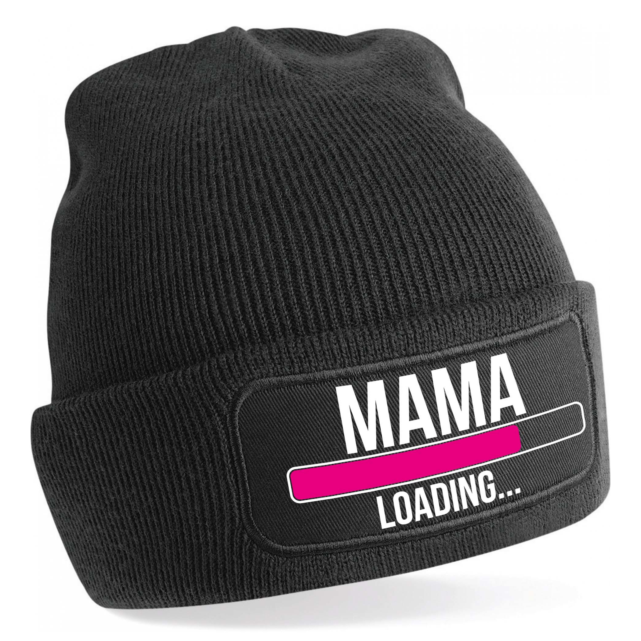 Muts mama loading zwart voor dames - Winter accessoires - Cadeau aanstaande moeder One size -