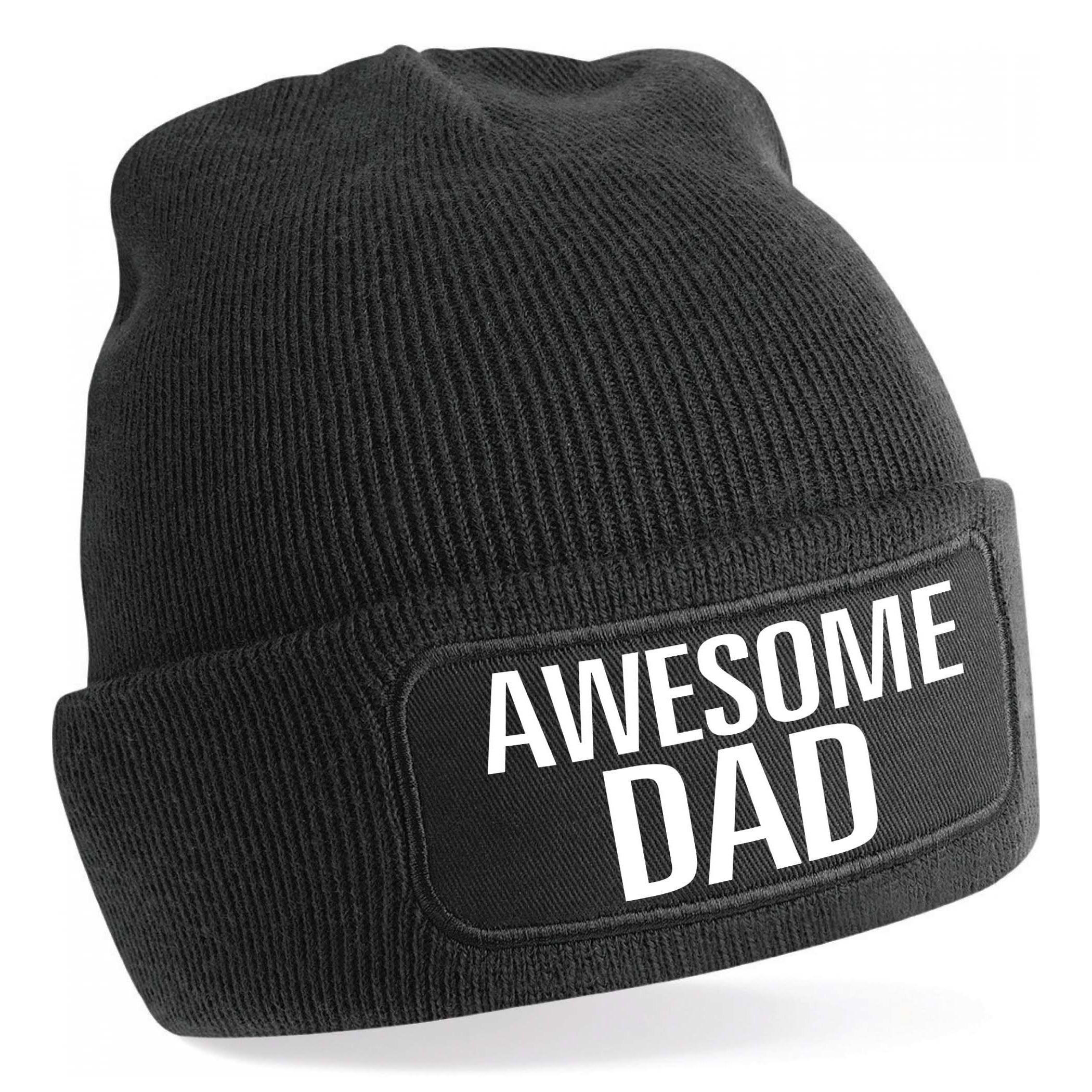 Muts awesome dad / geweldige vader zwart voor heren - Winter cadeau papa/ vader One size -