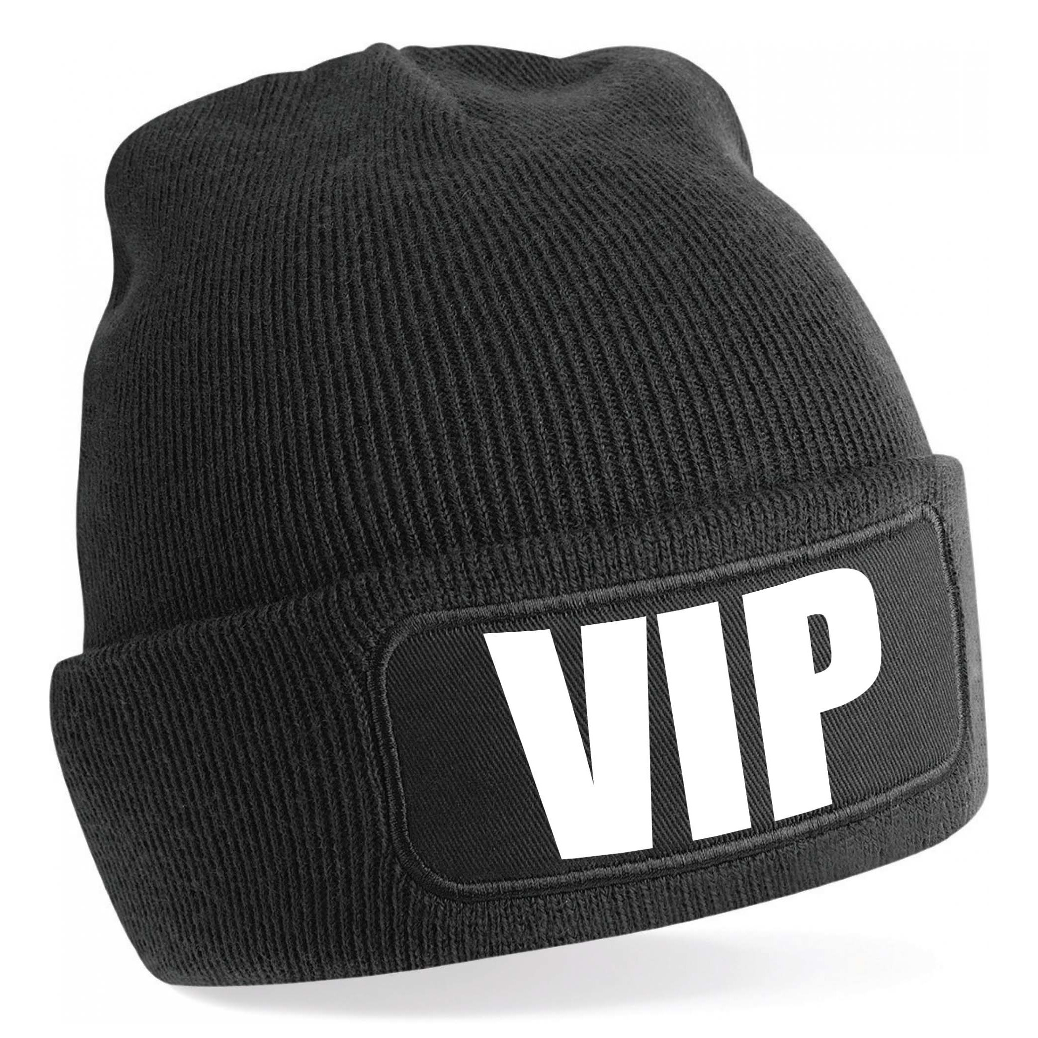 Muts vip zwart voor volwassenen - Winter accessoires One size -
