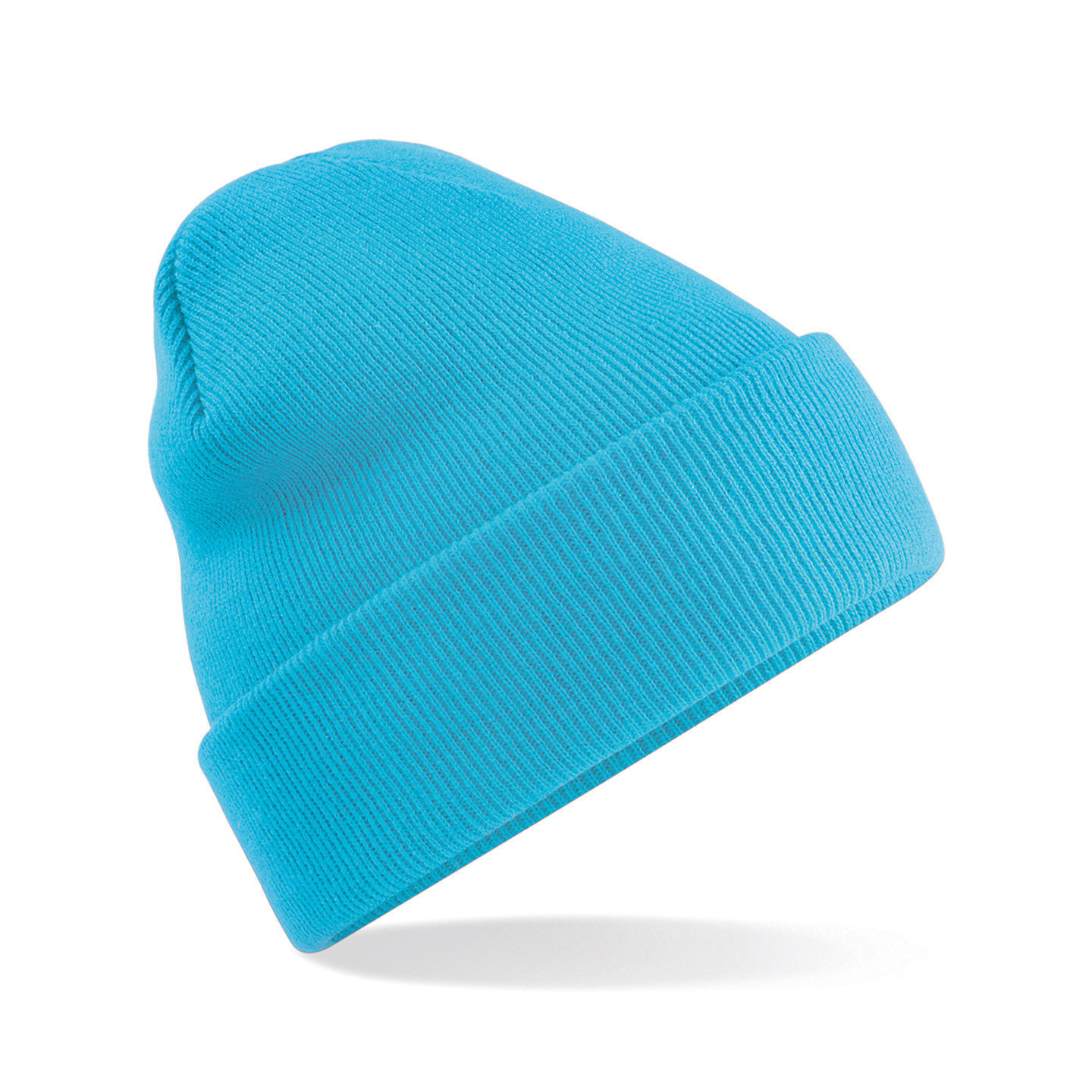 Dames/heren beanie wintermuts - 100% soft Acryl - lichtblauw - Super soft - Blightbluee omslag band One size -