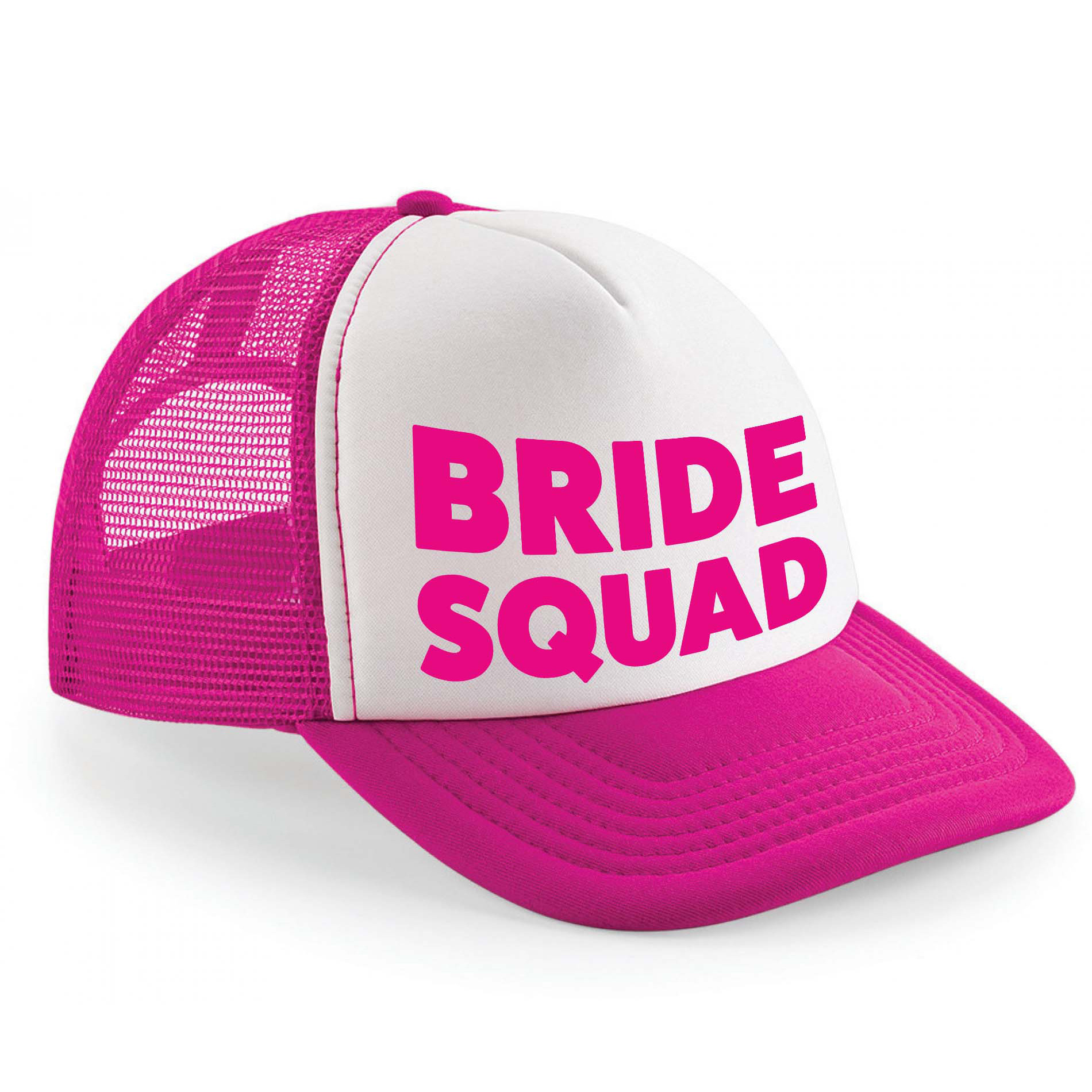 Snapback/cap voor dames - Bride Squad - roze/wit - vrijgezellenfeest petjes -