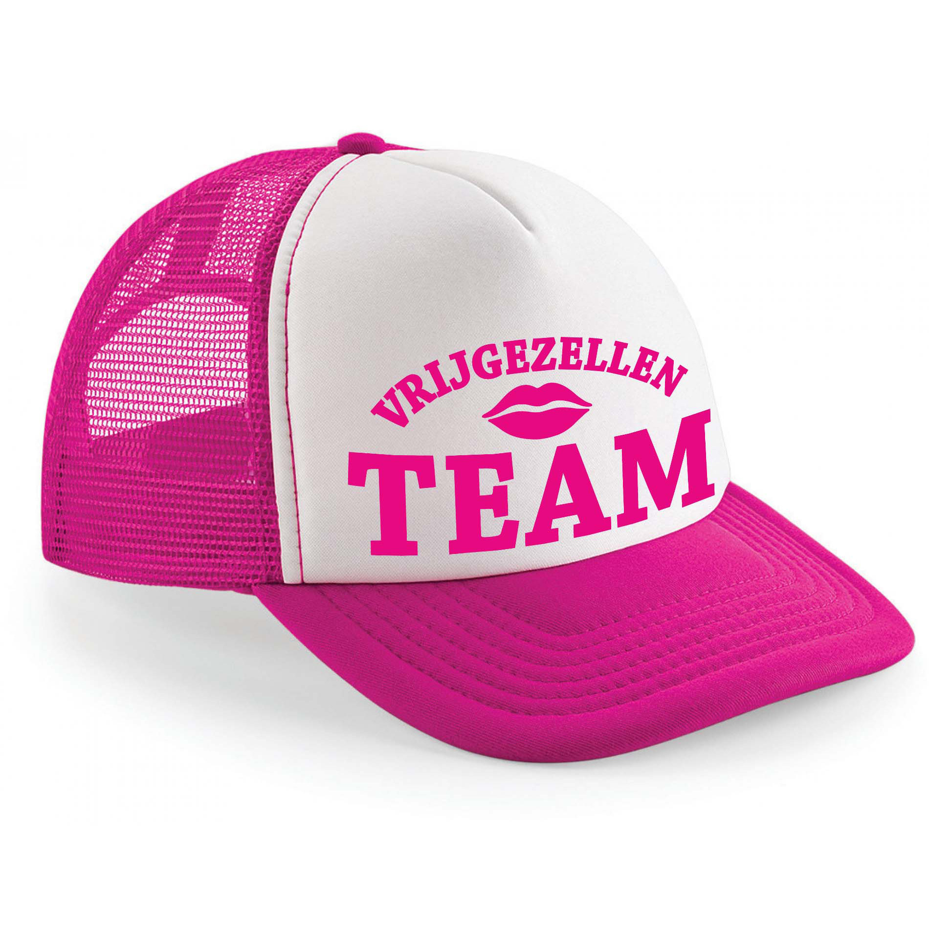 Snapback/cap dames - vrijgezellen team - roze/wit - vrijgezellenfeest -
