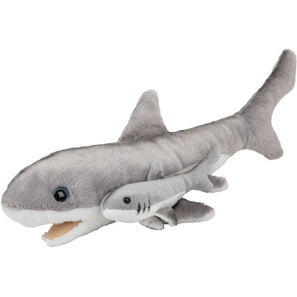 Pluche familie haaien knuffels van 22 cm -