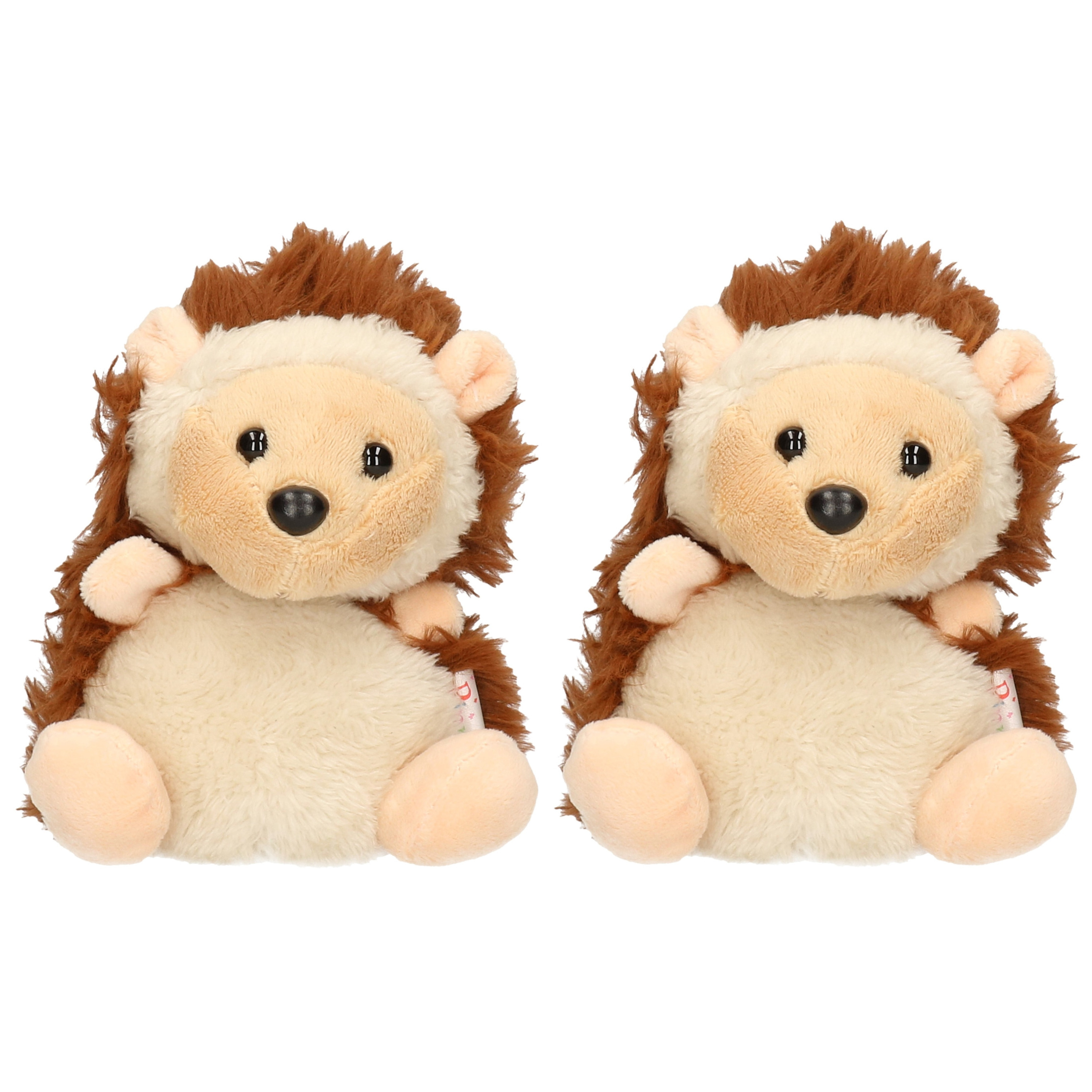 Set van 2x stuks pluche egels knuffels van 14 cm -